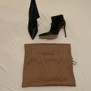 Gianvito Rossi leather heeled bootie with dust bag. Never worn out of the house